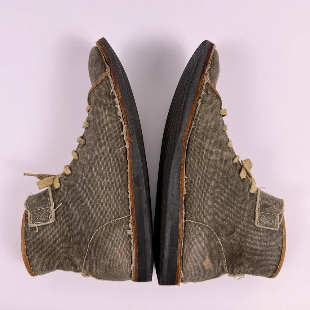 Moma Italy Frayed Canvas Artisan Combat Boots Mens 11 Avant Garde Grunge